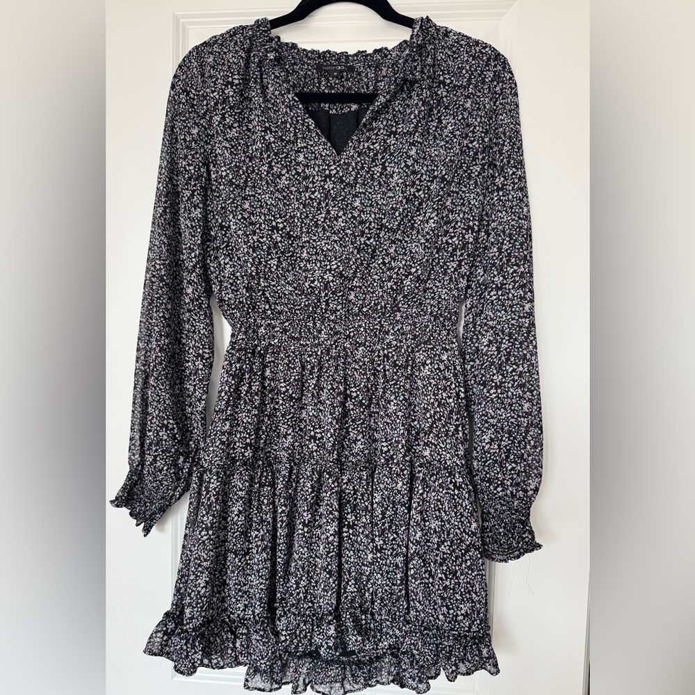 Papermoon Monochrome Floral Long Sleeve Dress